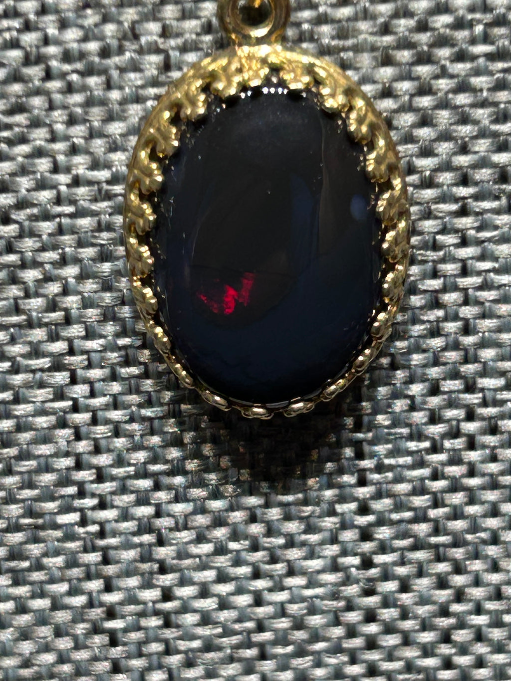 “Midnight Flame” Black Opal necklace