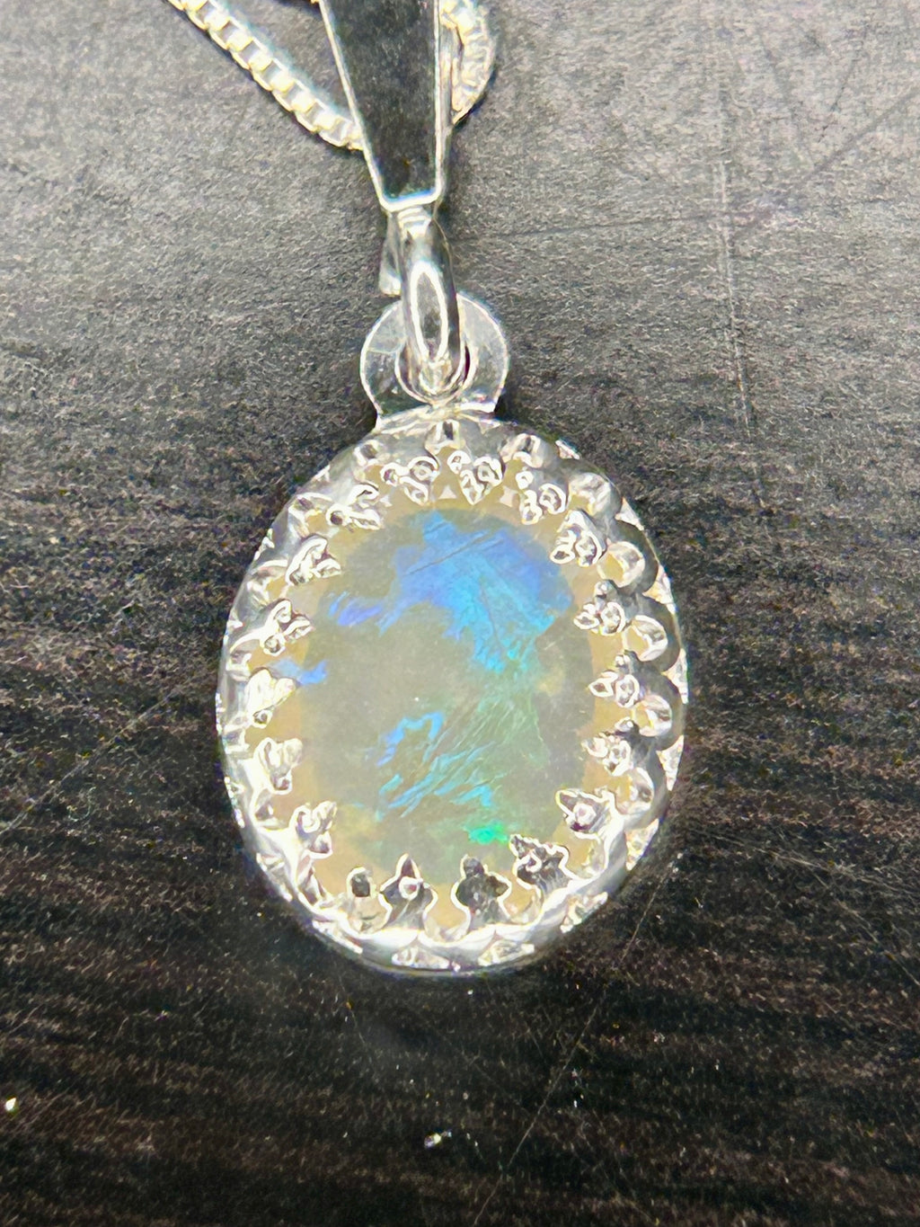 “Aurora” Australian opal necklace